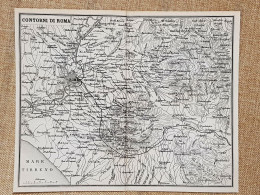 Antica Carta Geografica Dei Contorni Di Roma Anno 1871 Ferd. Artaria E Figlio - Cartes Géographiques