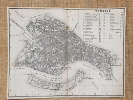 Rara Ed Antica Pianta Topografica Venezia Anno 1871 Ferdinando Artaria E Figlio - Carte Geographique