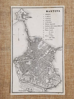 Rara Ed Antica Pianta Topografica Mantova Anno 1871 Ferdinando Artaria E Figlio - Geographische Kaarten