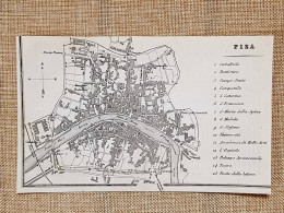 Rara Ed Antica Pianta Topografica Di Pisa Anno 1871 Ferdinando Artaria E Figlio - Geographische Kaarten