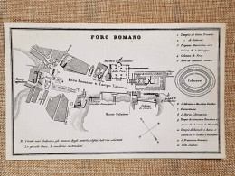 Rara Pianta Topografica Del Foro Romano Anno 1871 Ferdinando Artaria E Figlio - Geographical Maps