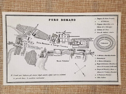 Rara Pianta Topografica Del Foro Romano Anno 1871 Ferdinando Artaria E Figlio - Geographische Kaarten