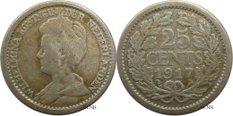 Pays-Bas - Royaume - Wilhelmina - 25 Cents 1917 - TB/VF25 - Mon5841 - 25 Centavos