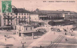 GENEVE  - Place Et Gare De Cornavin - 1915 - Autres & Non Classés