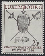 Luxembourg Yv 482,championnats Du Monde D'escrime 1954 **/mnh - Neufs