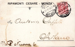 Regno D'Italia (1913) - Ditta Cesare Ripamonti - Cartolina Da Monza Per Milano - Poststempel