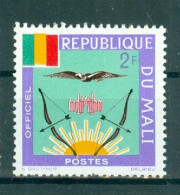 REPUBLIQUE DU MALI - TIMBRES DE SERVICE N°13 Oblitéré. SCAN DU VERSO - Armoiries. - Malí (1959-...)