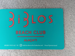 HOTEL KEYS - 2580 - TURKEY - BIBLOS BEACH CLUB ALACATI - Cartas De Hotels