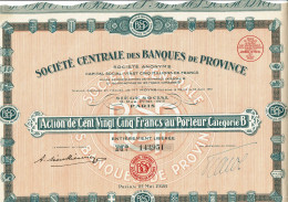 75-BANQUES DE PROVINCE. STE CENTRALE DES ... 1928  Cadre Décoré    Lot De 15 - Autres & Non Classés