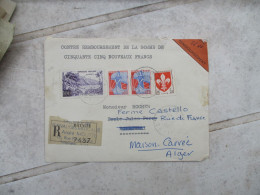 LETTRE CONTRE REMBOURSEMENT BOUGIE ALGERIE 4 TIMBRES - 1921-1960: Modern Period