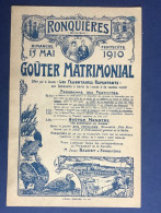 Ronquieres : Goûter Matrimonial 15 Mai 1910 ( Pentecôte) - Braine-le-Comte