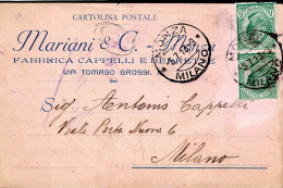 Regno D'Italia (1913) - Ditta Mariani & C. - Cartolina Da Monza Per Milano - Poststempel