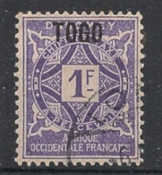 TOGO - 1921 - Taxe TT N°YT. 8 - 1f Violet - Oblitéré / Used - Gebruikt