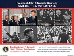 Ghana 3828/37 Et Bf 577 JFK, Barack Obama, Martin Luther King, Lincoln, Nikita Kruschchev, Berlin, Jacquie Kennedy - Kennedy (John F.)