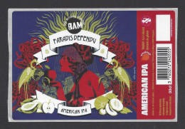 Etiquette De Bière Américan IPA  -  Paradis Défendu -   Brasserie BAM  à Périgueux  (24) - Beer