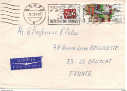 1969 Lettre Par Avion De Lodz Pour Faculté Des Sciences De Bordeaux - Brieven En Documenten