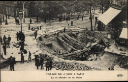 CPA Paris IX., Der Sturm Vom 15. Juni, Der Boden Stürzt In Der Rue Du Havre Ein - Autres & Non Classés