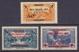 Levant - 41/43 ** Tp De Syrie Et Du Grand-Liban Surchargés 1942 - Unused Stamps