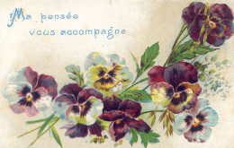 Cpa Fantaisie - En Relief - Ma Pensée Vous Accompagne - 1907 Beaucourt 90 - Other & Unclassified