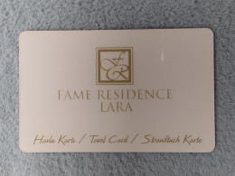 HOTEL KEYS - 2583 - TURKEY - FAME RESIDENCE LARA - Cartes D'hotel