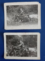 Photo Femme Homme Moto. 9 Cm X 6,5 Cm - Non Classés