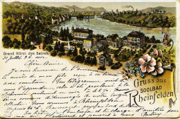 2003 - Suisse  -  De 1898  RHEINFELDEN  GRUSS AUS SOOLBAD - LITHO - GRAND HOTEL DES SALINES  -    RARE Circulée En 1898 - Rheinfelden