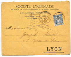 PERFIN PERFORE 15C SAGE PERFIN PERFORE SL DAGUIN LYON TERREAUX SUR ENV ENTETE SOCIETE LYONNAISE 1898 - 1877-1920: Semi Modern Period