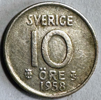 Sweden 10 öre 1958 (Silver) - Suède
