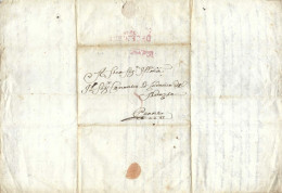 NAPLES Préphilatélie 1824: LAC De Napoli Pour Cannes (Sardaigne), Taxée 5 - 1. ...-1850 Prefilatelia