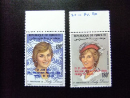 56 REPUBLIQUE DE DJIBOUTI 1982 / PRINCESA DE GALES 21 ANIVERSARIO / YVERT PA 164 /165 MNH - Koniklijke Families