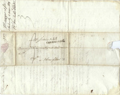 FRANCE Préphilatélie 1819: LAC De Cherbourg Pour Honfleur, Taxée 5 - 1801-1848: Precursors XIX