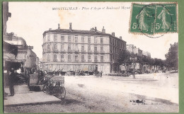 CPA Peu Courante - DROME - MONTELIMAR - PLACE D'AYGU ET BOULEVARD MEYNOT - Petite Animation - Montelimar