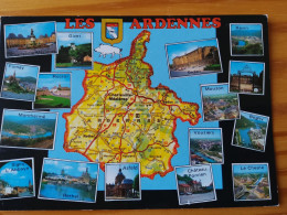 08 - LES ARDENNES - Carte Geographique - Contour Du Département  Avec Multivues - Cartes Géographiques