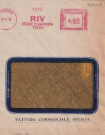 1930  Busta Con Affrancatura Meccanica Rossa EMA  RIV Villarperosa Torino Cuscinetti Per Automobile - Marcophilia