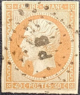 FRANCE Y&T N°16 Napoléon 40c Orange. Cachet Des Ambulants P B (Paris à Bordeaux) - 1853-1860 Napoleone III