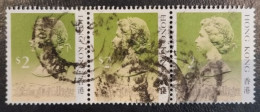 Hong Kong - 1987 -  Queen Elizabeth II - 2$ - Strip Of 3 - Used - Used Stamps