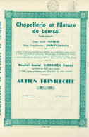 Titre De 1938 - Chapellerie & Filature De Lemsal - Anciens Ets A. Thiel - Blanco - EF - Rusland