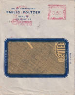 1934  Busta Con Affrancatura Meccanica Rossa EMA  LUBRIFICANTI  E. FOLTZER Genova - Poststempel