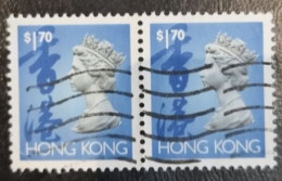 Hong Kong - 1992 -  Queen Elizabeth II - $1.70 - Strip Of 2 - Used - Oblitérés