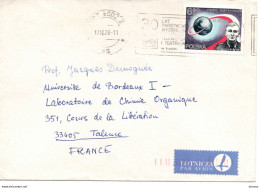 1978 Lettre Par Avion De Lodz Pour Faculté Des Sciences De Bordeaux Timbre Espace - Storia Postale