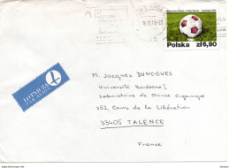 1978 Lettre Par Avion De Lodz Pour Faculté Des Sciences De Bordeaux Timbre  Football - Brieven En Documenten