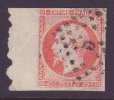 FRANCE 1853-1860 Stamp 40 C YT N°16 Pin Hole Canceled - 1853-1860 Napoleon III