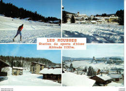 39 LES ROUSSES Vers Morez En 4 Vues N°128 Le Village Enneigé Skieur Ski De Fond VOIR DOS - Morez
