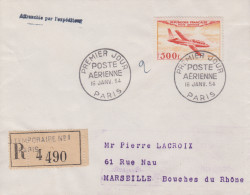 Enveloppe  Recommandée   FDC  Oblitération   1er  Jour   FRANCE     POSTE  AERIENNE    1954 - 1950-1959