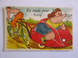 Nozay...(loire-atlantique)...carte A Système...en Route Pour Nozay...1953...cycliste... - Sonstige & Ohne Zuordnung