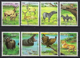 Congo 1993 Animaux Sauvages (607) Yvert 971 à 978 Oblitérés Used - Gebraucht