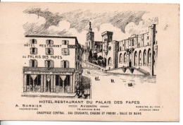 Carte Postale Ancienne Publicitaire Avignon - Hôtel Restaurant Du Palais Des Papes - Avignon