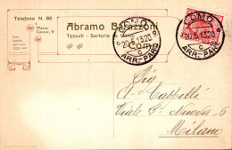 Regno D'Italia (1913) - Ditta Abramo Barazzoni - Cartolina Da Como Per Milano - Marcophilie