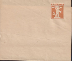 1917 Schweiz Streifband Zum: 34 ** 3 Cts Orangebraun, Tell Knabe - Ganzsachen