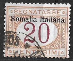 SOMALIA - 1909 - SEGNATASSE - CENT. 20 (YVERT TX 14(I)- MICHEL 14 I - SS 14) - Somalie